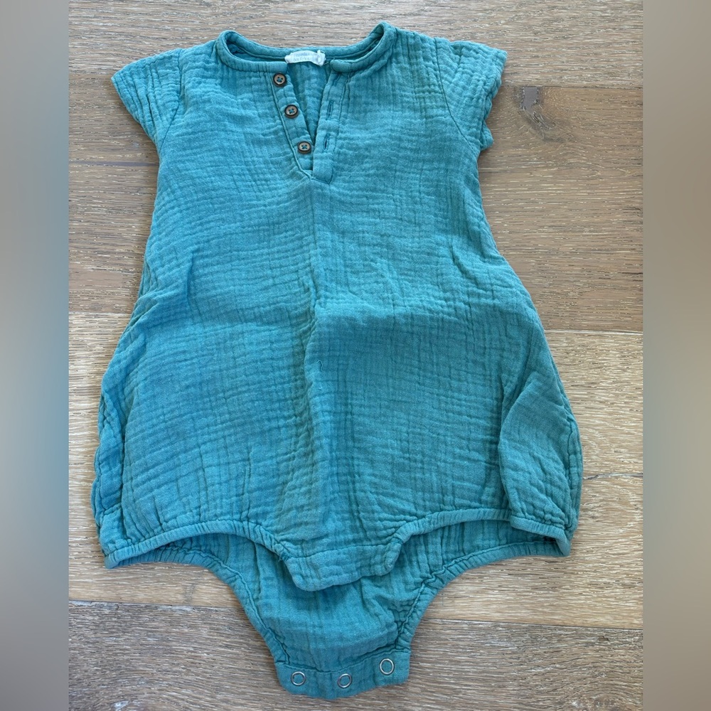 Bout’chou blue cotton baby romper 9m Paris